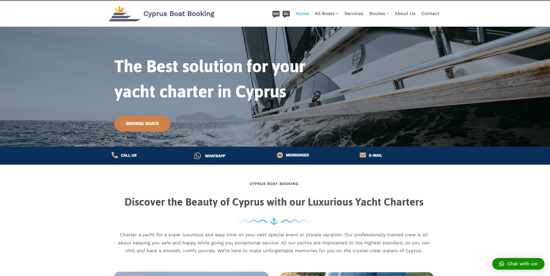 CYPRUS BOAT BOOKING website homepage