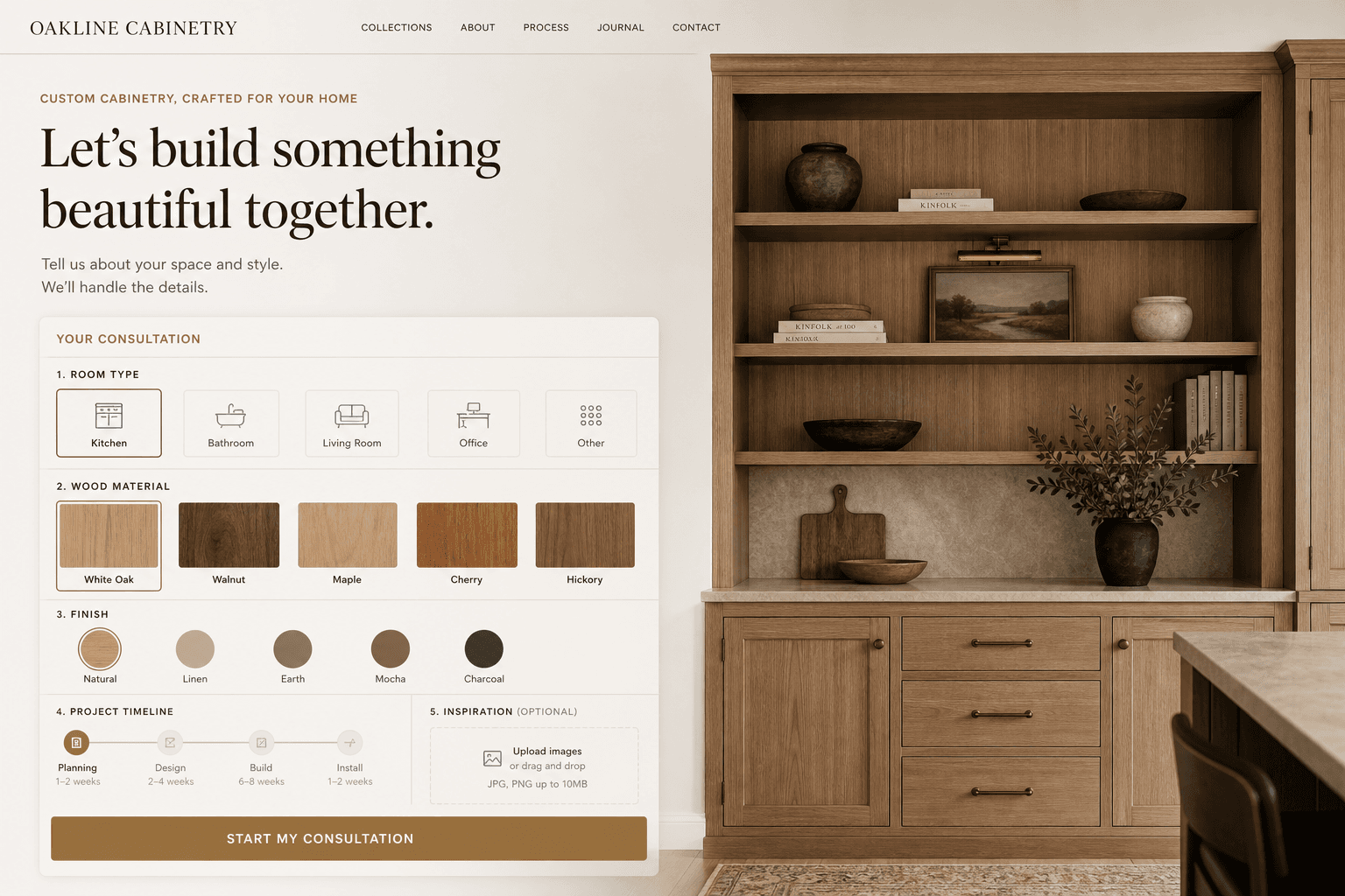 OAKLINE CABINETRY: A consultation that begins with the space.