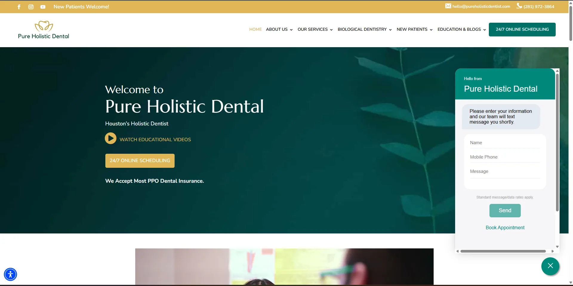 PURE HOLISTIC DENTAL: Opening experience and positioning